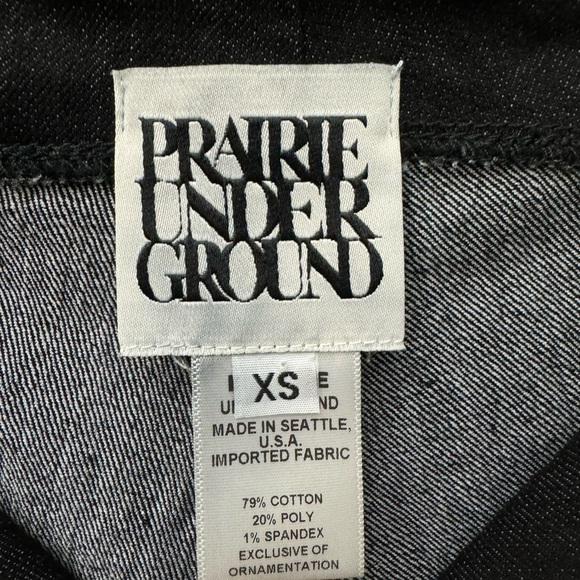Prairie Underground Parallel Zip Skinny Jeans Black Denim Legging Women's XS USA - Picture 5 of 7